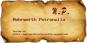 Mehrwerth Petronella névjegykártya